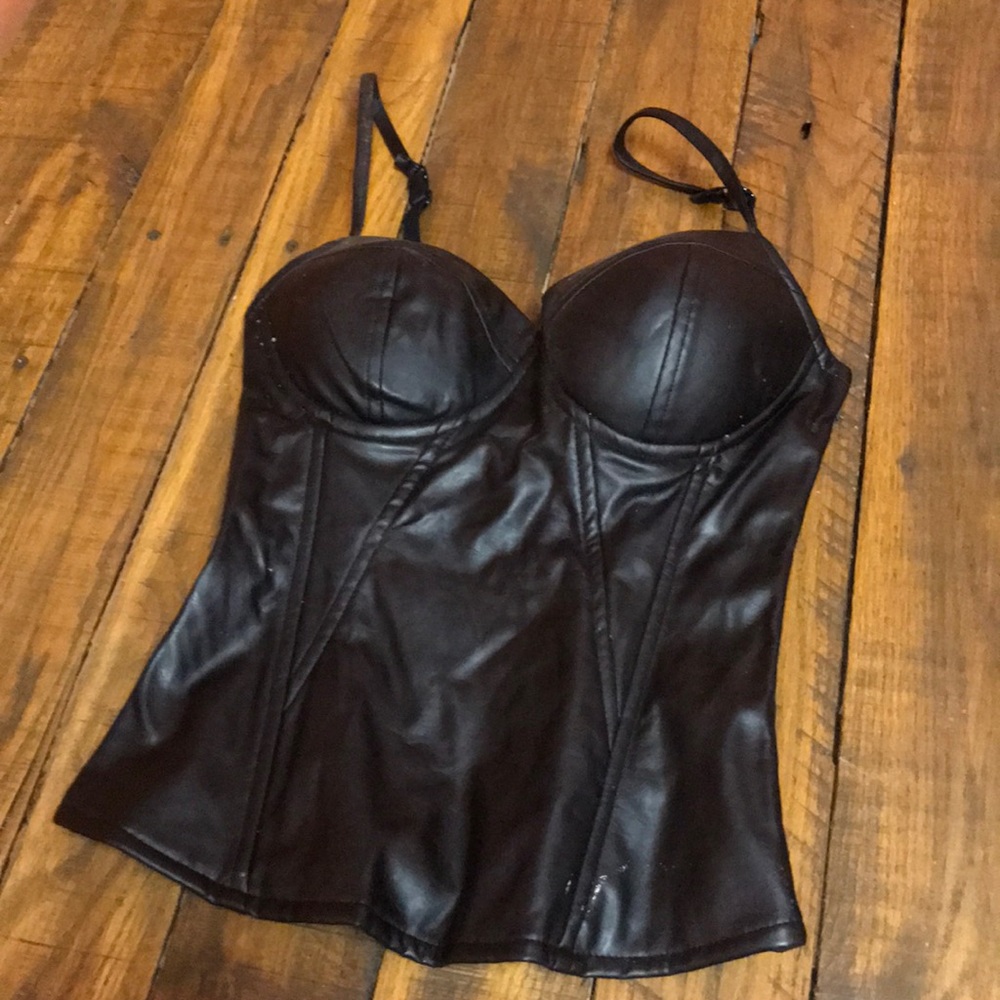 Charolette Russe  faux leather bra type corset